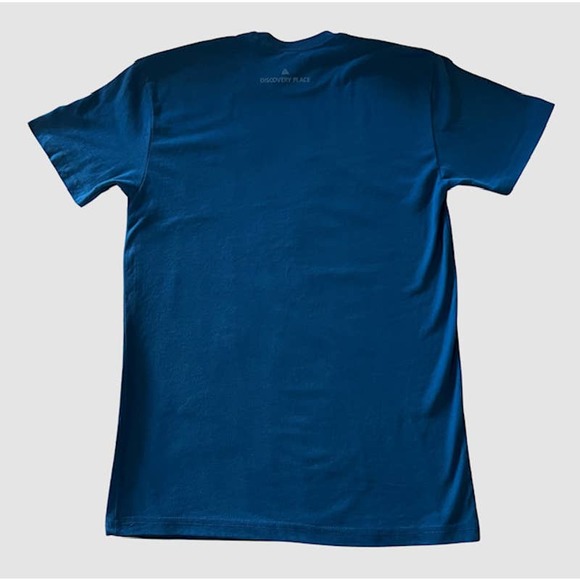 Discovery Place Leonardo Da Vinci Vitruvian Man T-shirt Blue, EUC-Size Small - Picture 4 of 5